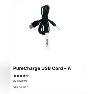 NWT Pure Romance USB Charger / Charging Cord A